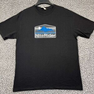 Nite Rider Shirt Men Large Black Short‎ Sleeve Graphic Print Crew Neck Cotton L